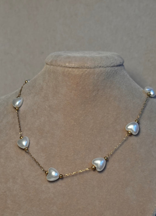 Kette PEARL HEART